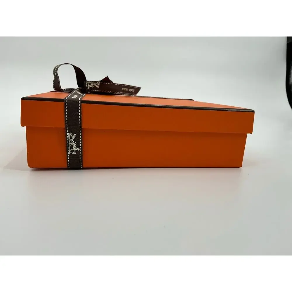 Hermès Paris Orange Square Gift Box 9.25in Ribbon Tissue EMPTY BOX ONLY